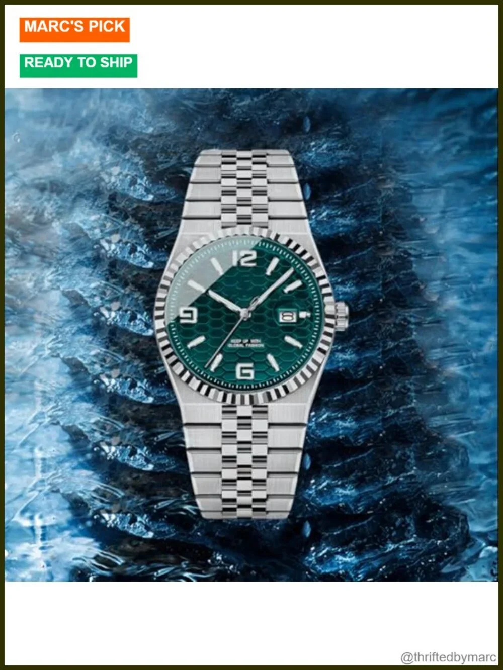 Men's Quartz Luminous Date Waterproof Stainless Steel Dress Watch